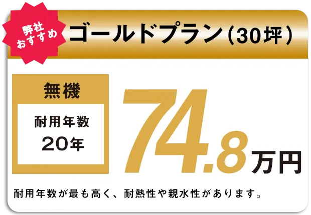 外壁塗装ゴールドプラン(無機)　74.8万円