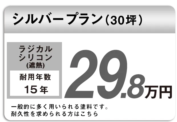 屋根塗装シルバープラン(ラジカル・シリコン/遮熱)　29.8万円