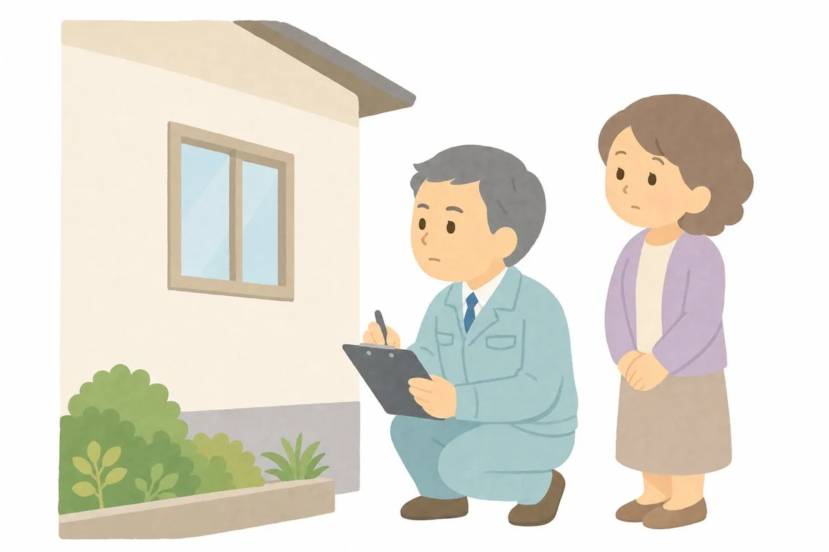 点検と見積もりを先に済ませて順番を確保する様子(イラスト)